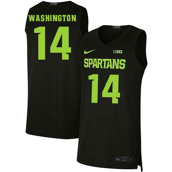 Men Michigan State Spartans #14 Brock Washington NCAA Nike Authentic Black 2019-20 College Stitched Basketball Jersey OS41J48HB